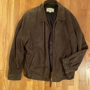Brown leather suede jacket